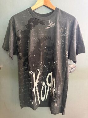 Korn Rock Republic Graphic Band Tee Black Gray Medium